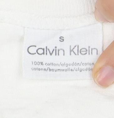 Calvin Klein Men's White Short Sleeve T-Shirt - Size S