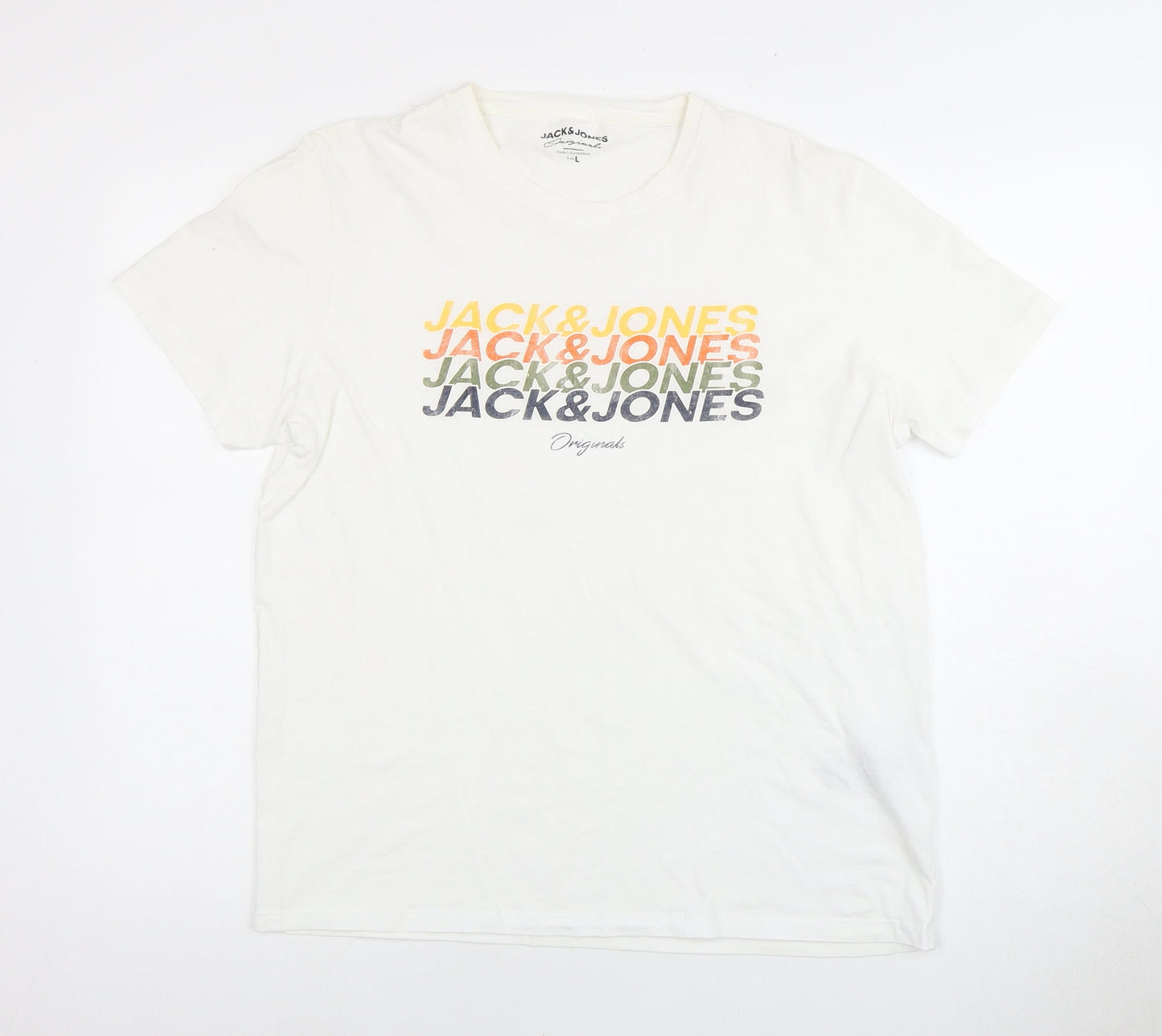 Jack & Jones Men's White L Graphic Print T-Shirt