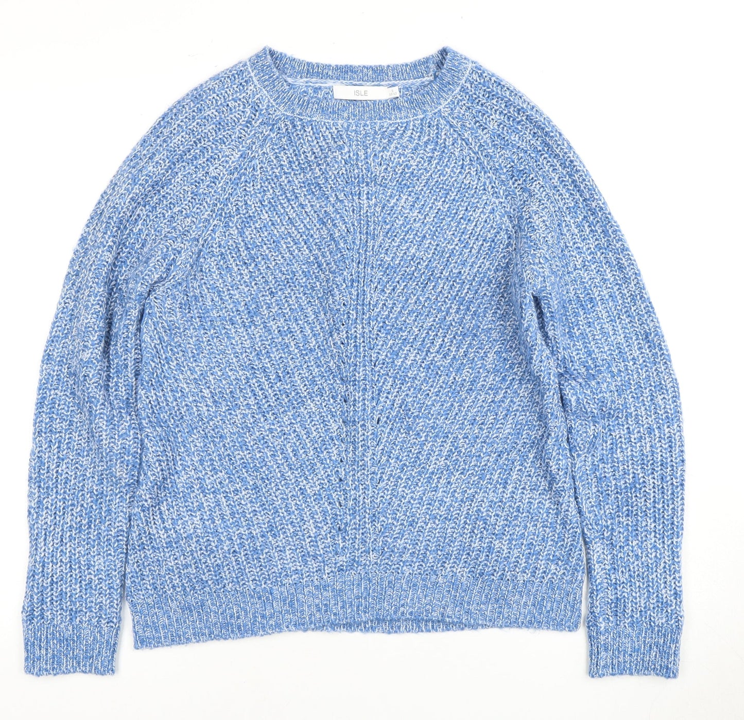 ISLE Women's Blue Chunky-Knit Pullover Jumper Size 10