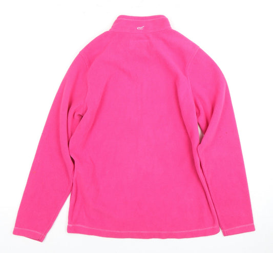 Regatta Girls Pink Fleece Sweatshirt 11-12 Years 1/4 Zip
