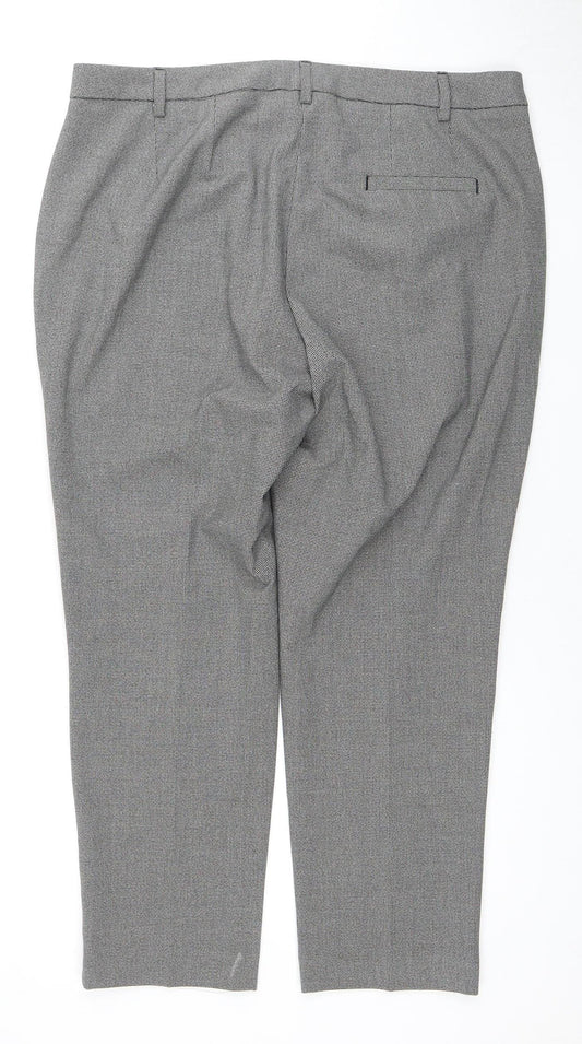 Marks and Spencer Women's Grey Trousers, Size 16, Mid Rise