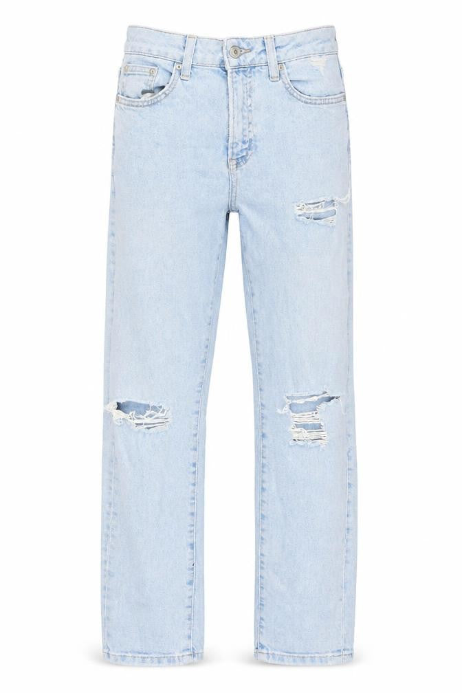 New Look Girls' Blue Ripped Straight Denim Jeans, Size 13