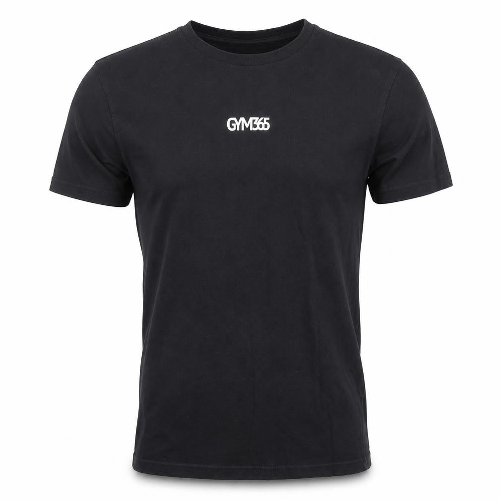 GYM365 Men's Black Cotton T-Shirt - Small