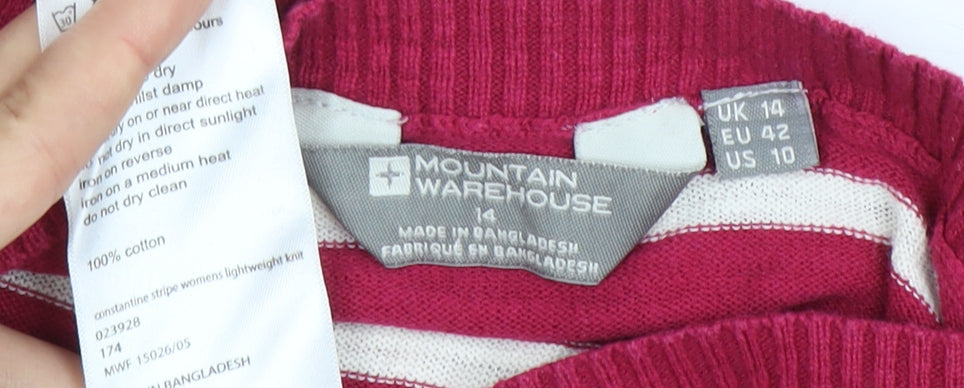Mountain Warehouse Women's Red Striped Jersey UK 14