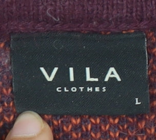 Vila Women's Multicoloured Long Sleeve Check Jumper