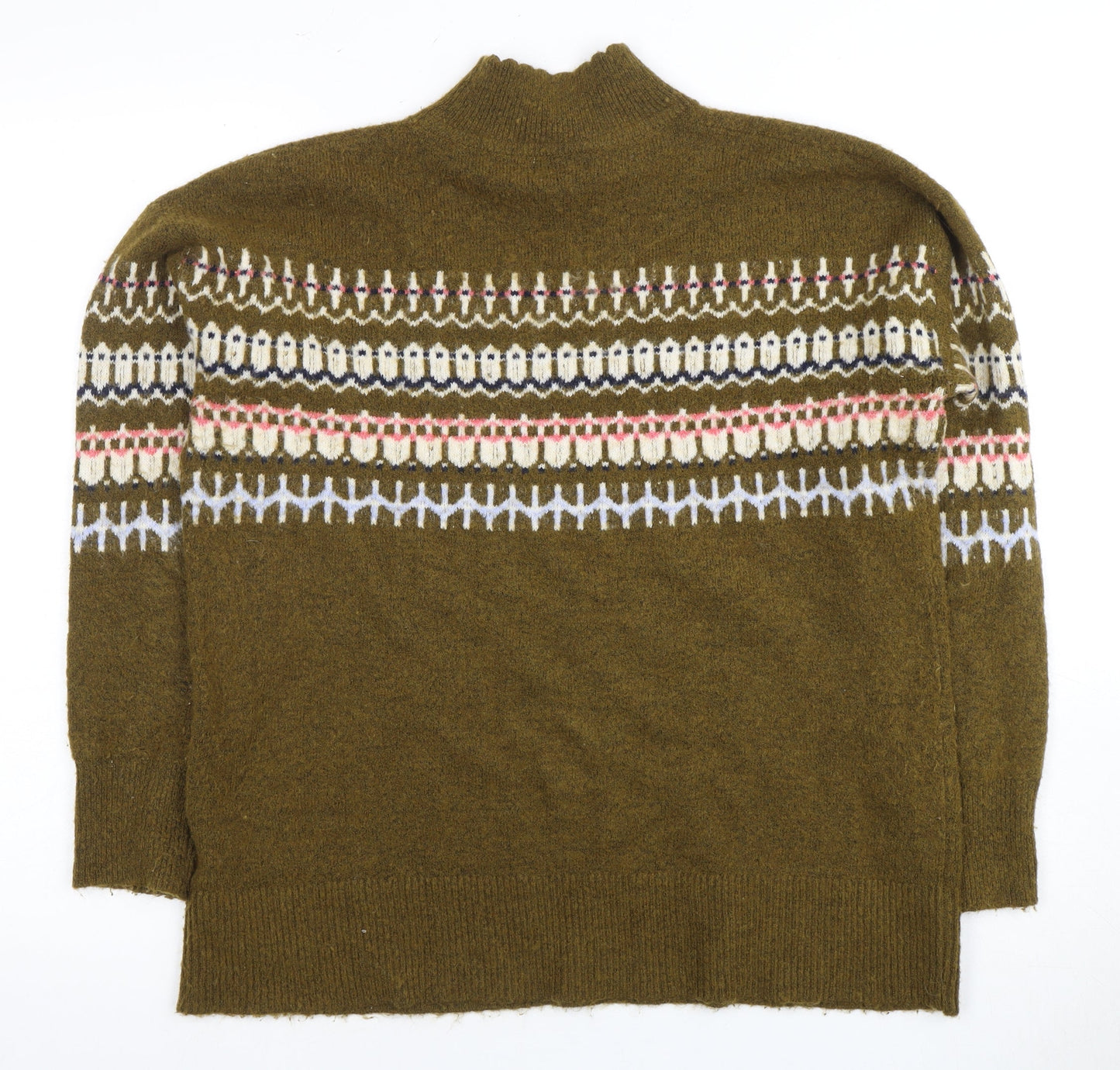 Fat Face Women's Green Fair Isle Pullover Jumper Size 12