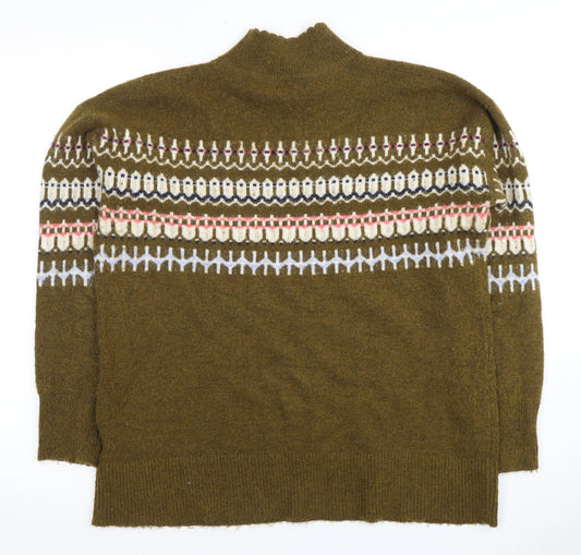 Fat Face Women's Green Fair Isle Pullover Jumper Size 12