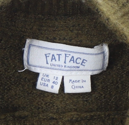 Fat Face Women's Green Fair Isle Pullover Jumper Size 12