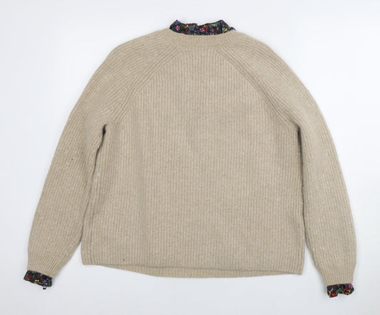 Boden Women's Beige Cable-Knit Jumper Size 14
