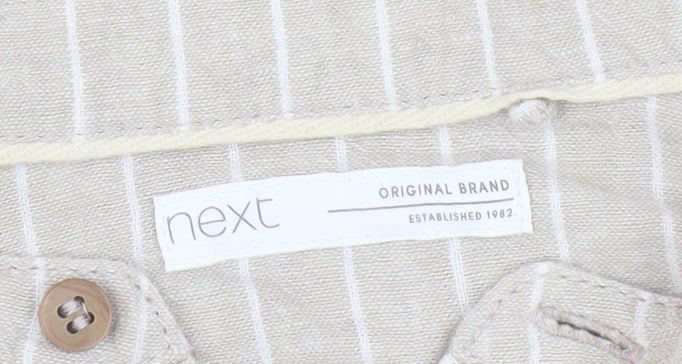 Next Boys Beige Striped Long Sleeve Button-Up Shirt - Size 15 Years