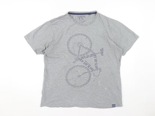 Joules Men's Grey Graphic Print Crew Neck T-Shirt XXL