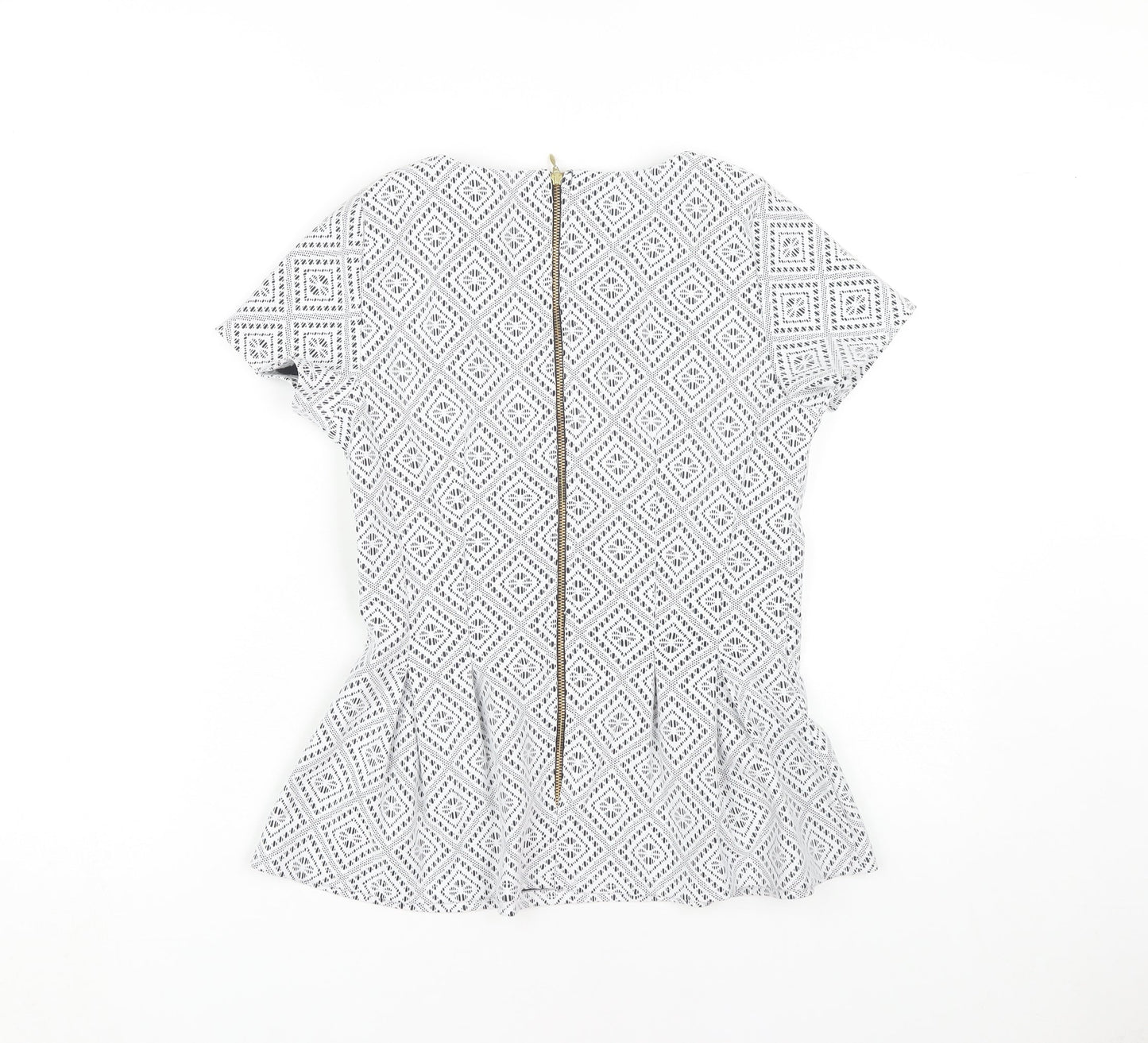 Almari Women's White Geometric Top