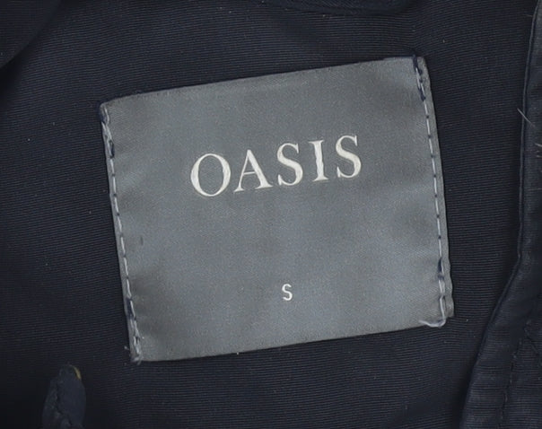 Oasis Women's Black Hooded Parka Coat S Polyester Winter