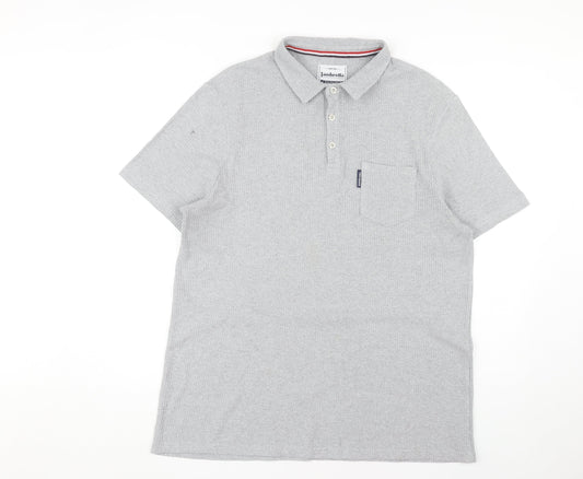 Lambretta Men's XL Grey Polo Shirt Short Sleeve