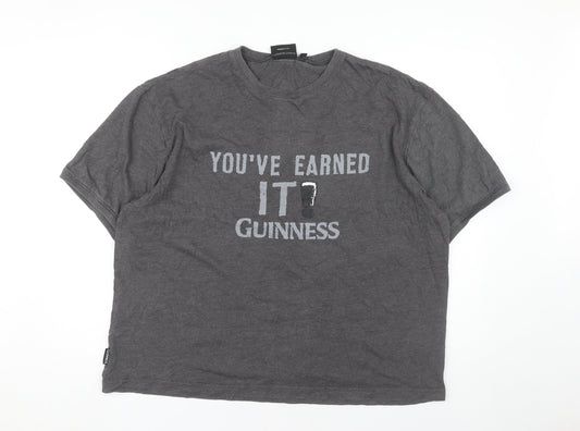 Guinness Men's Grey Graphic Print XL T-Shirt