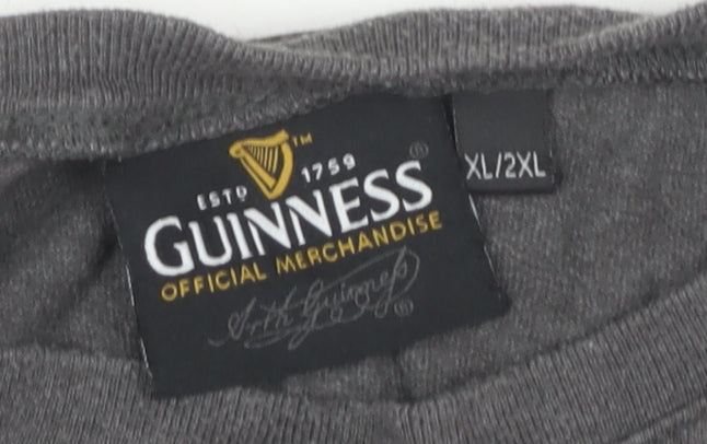 Guinness Men's Grey Graphic Print XL T-Shirt