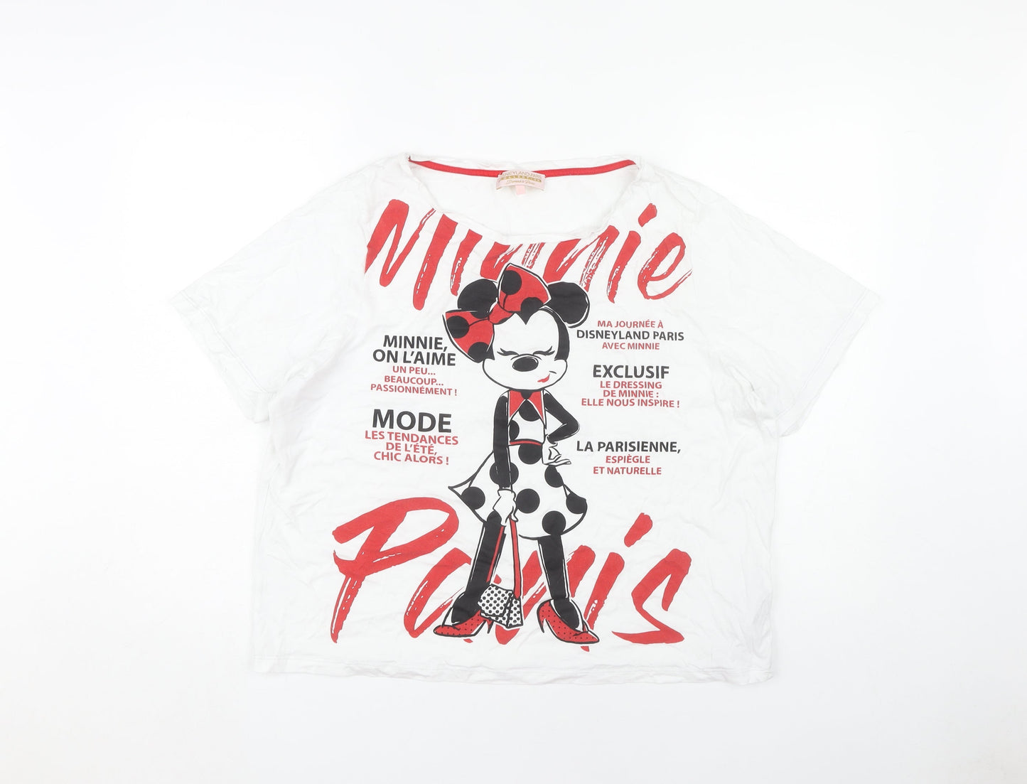 Disneyland Paris Women's White Minnie T-Shirt L