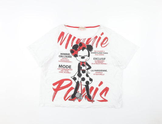 Disneyland Paris Women's White Minnie T-Shirt L