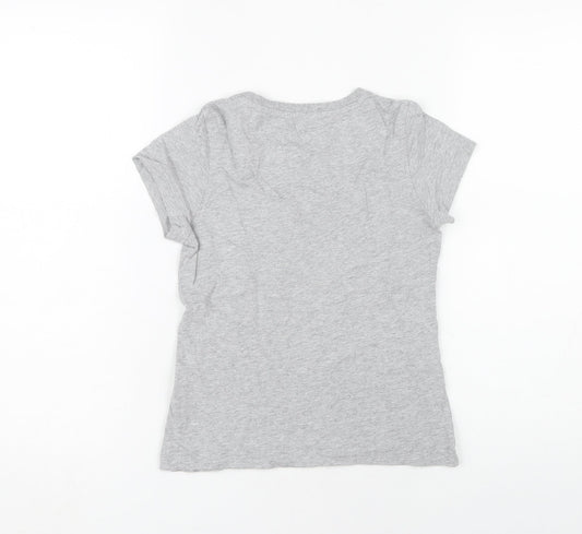 Adidas Grey Girls T-Shirt 9-10 Years Short Sleeve Logo