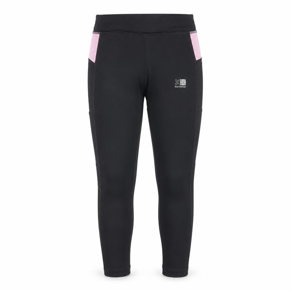 Front view of Karrimor girls’ black running leggings 9-10 years
