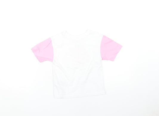 Nike Girls Graphic T-Shirt, White/Pink, 3-4 Years