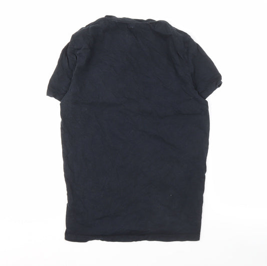 Jack Wills Men's XS Black Crew Neck T-Shirt, Stylish Striped