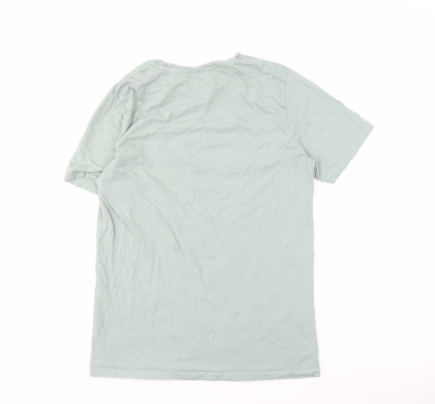 Jack & Jones Men's Green Graphic Print T-Shirt L Slim Fit