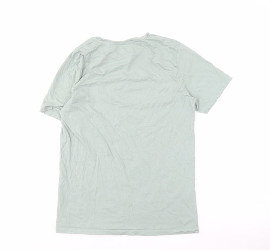 Jack & Jones Men's Green Graphic Print T-Shirt L Slim Fit