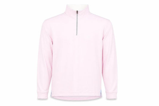 Front view of Crew Clothing Men's Pink M 1/4 Zip Sweatshirt