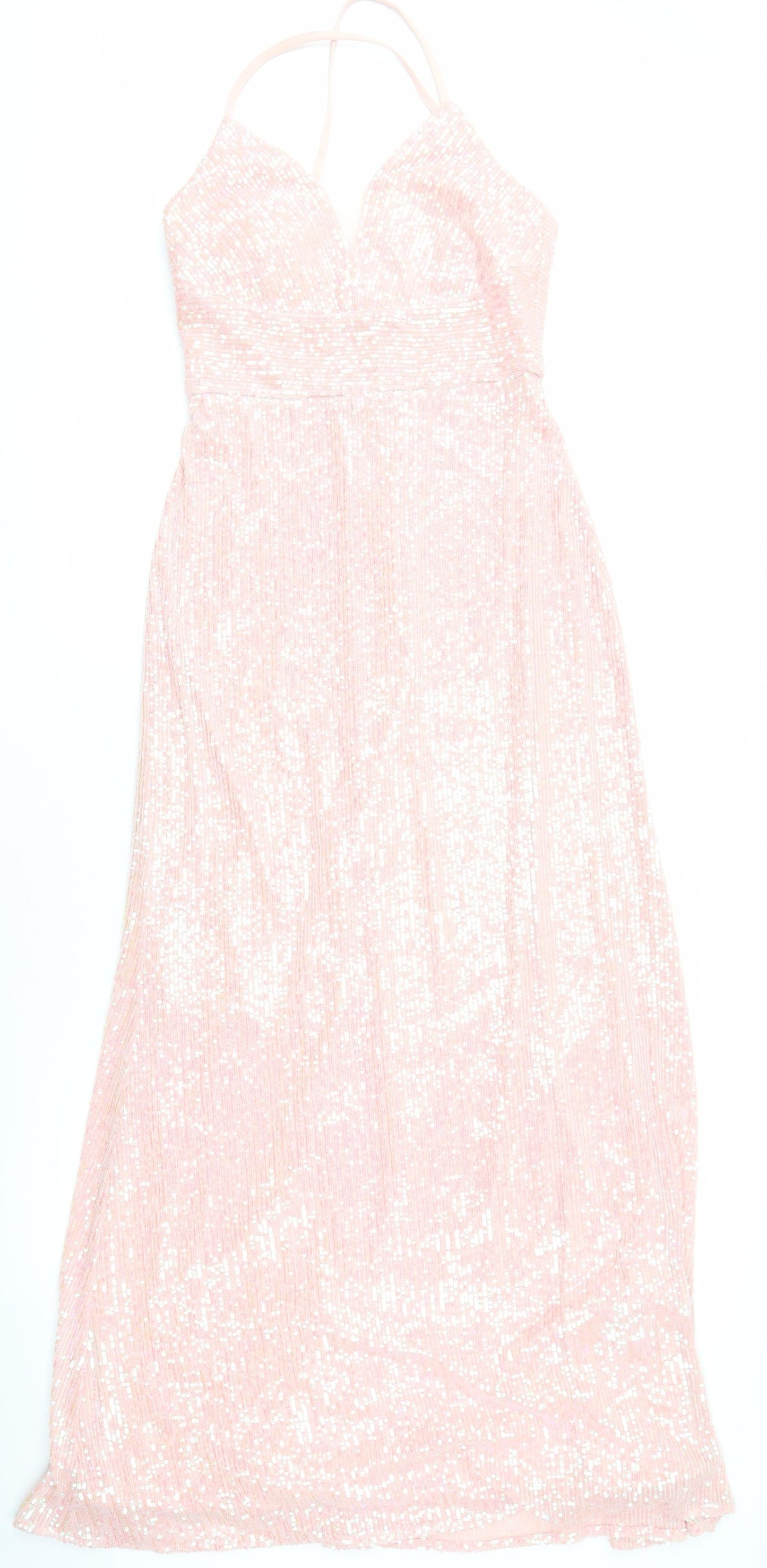 Morgan & Co. Pink Sequin Long Dress, S, Party