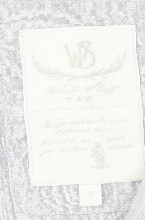 White Stuff Women's Grey Linen Blazer Size 8