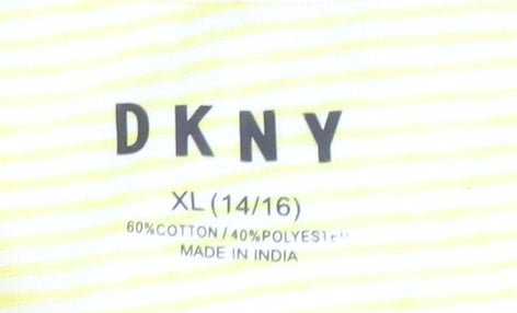 DKNY Teens Yellow Striped Sequin Tank Top XL