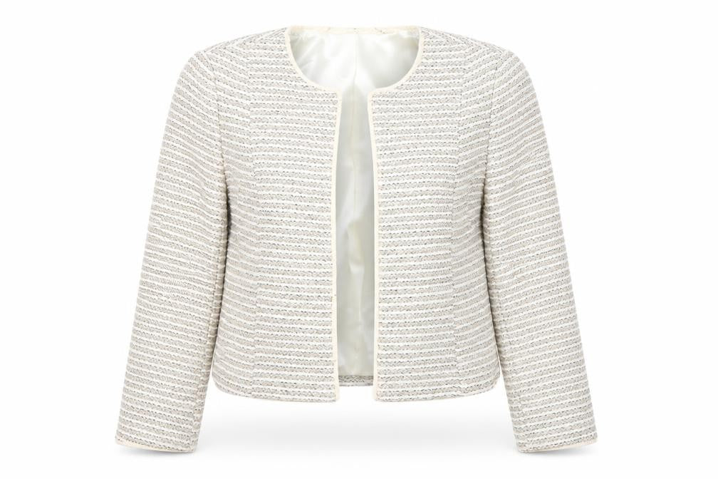 Marks and Spencer Women's Grey Striped Blazer Size 10