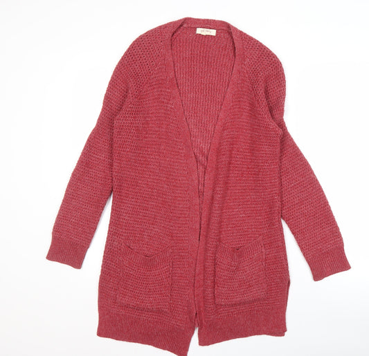 Fat Face Women's Red Cardigan UK 6 V-Neck Knit