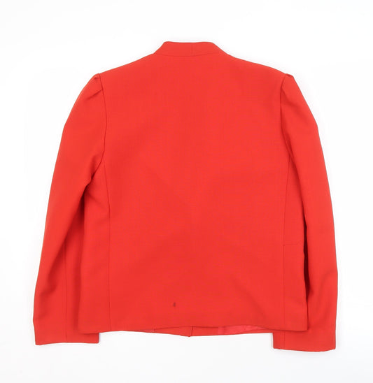 C&A Women's Red Notch Lapel Blazer, Size 12