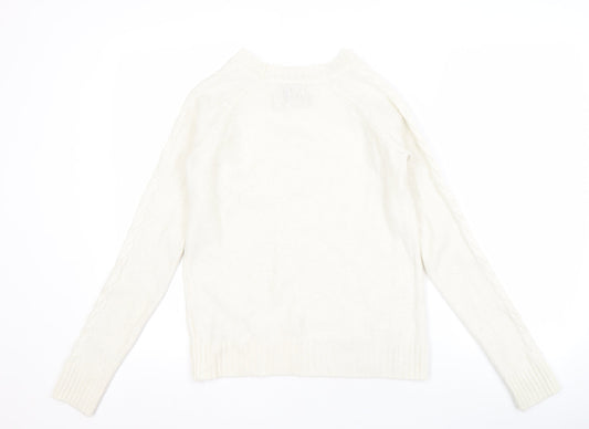 Aphorism Women's Ivory Cable-Knit Pullover Jumper M