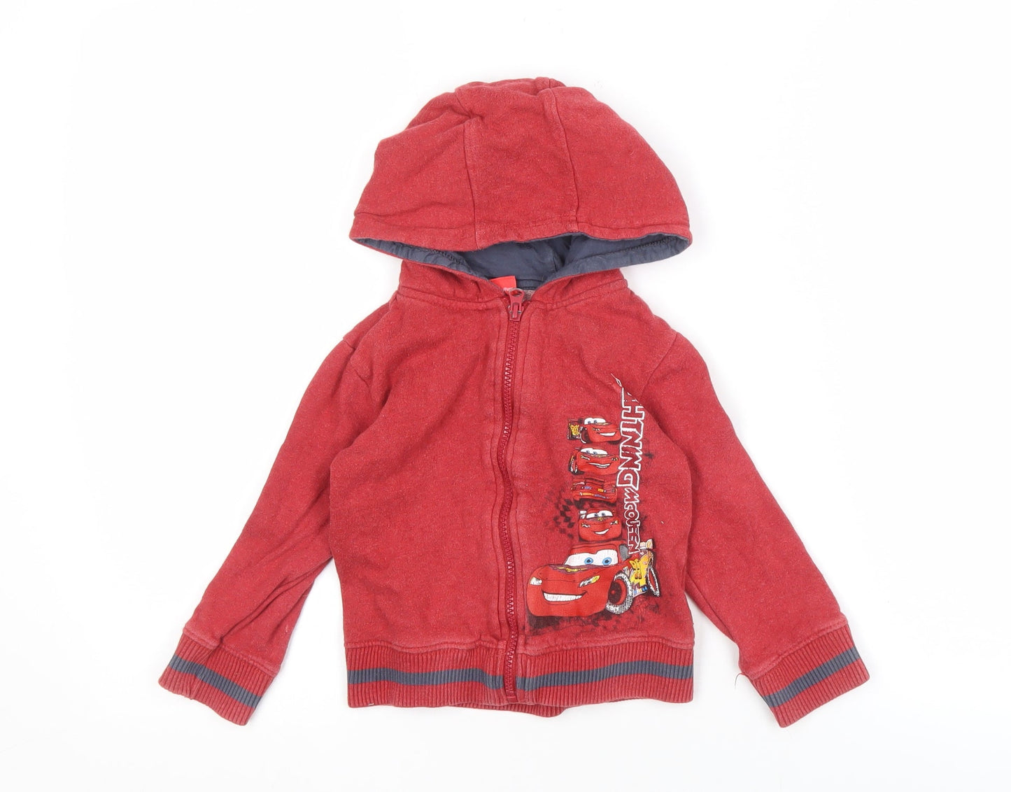 Tesco Boys Red Cars Full Zip Hoodie 2-3 Years