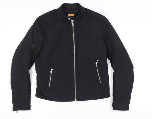 Hugo Boss Men's Black Biker Jacket Size 50
