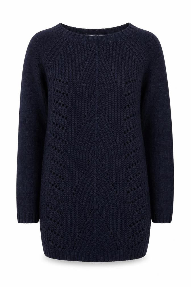 Womens UK 10 Regular FatFace Blue Pullover Open-Knit
