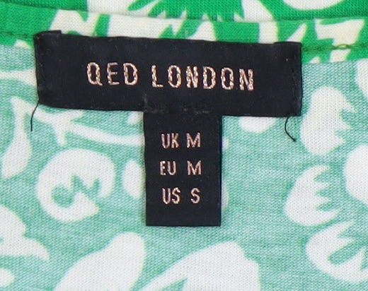 QED London Women's Green Floral Dress Medium