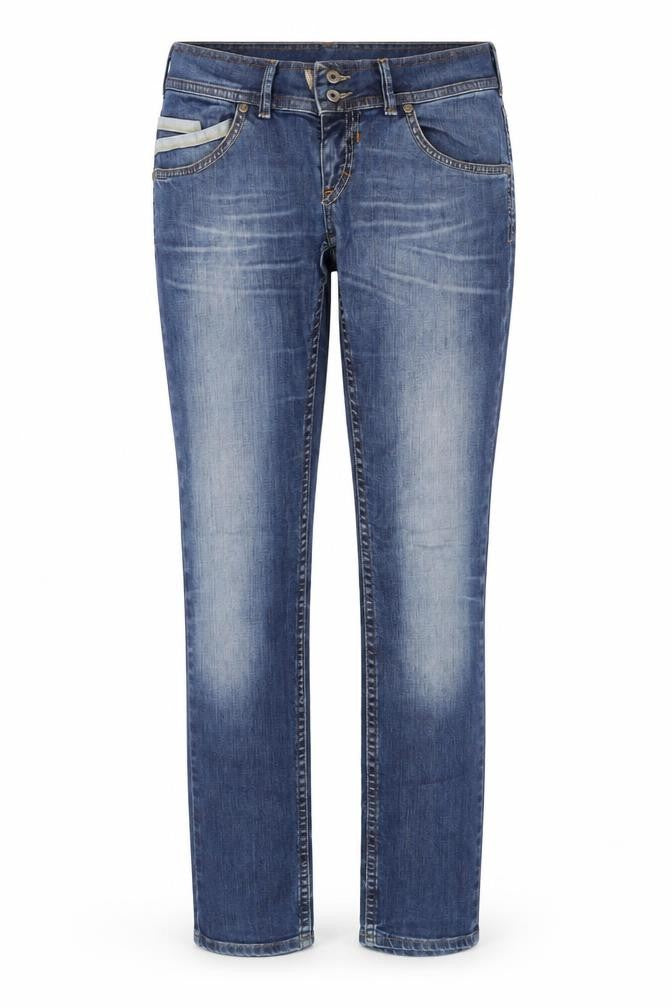 Vertus Women's Blue Straight Jeans, Size 12, Medium Wash