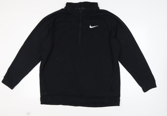 Nike Men's Black 2XL 1/4 Zip Dri-FIT Hoodie