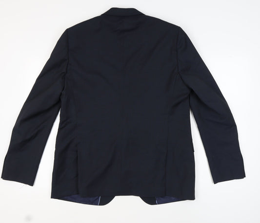 KIP Men’s Blue Single-Breasted Suit Jacket Size UK 50
