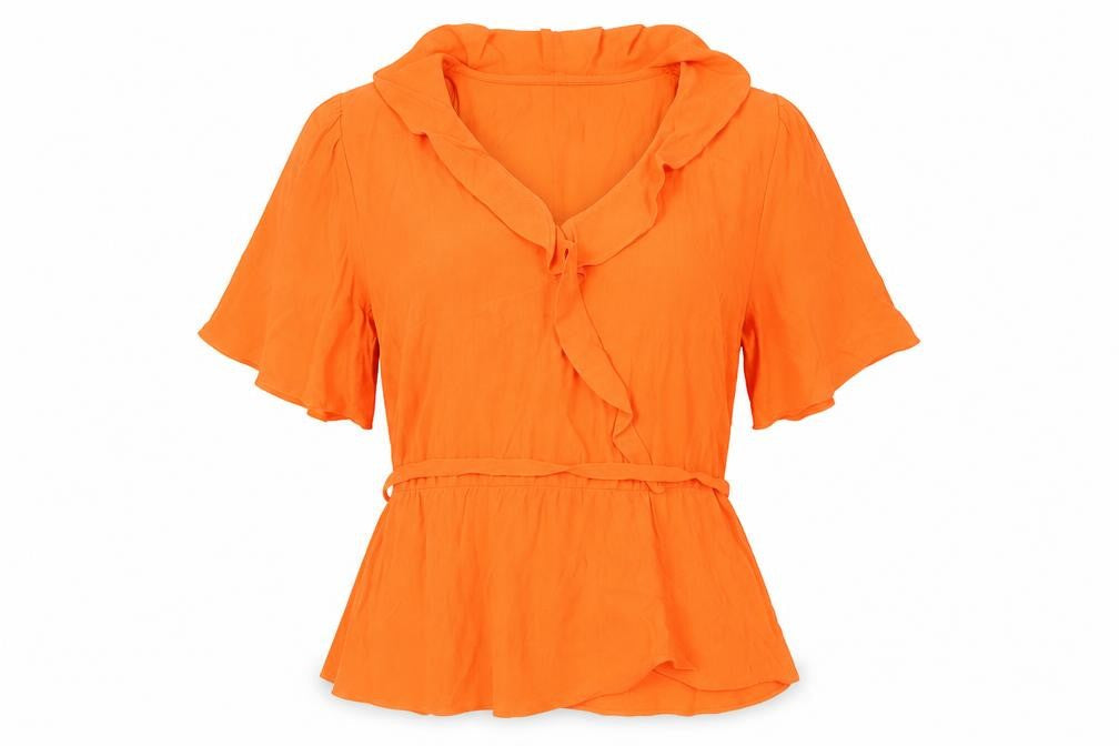 Marks and Spencer Women's Orange Blouse, Size 14, Viscose