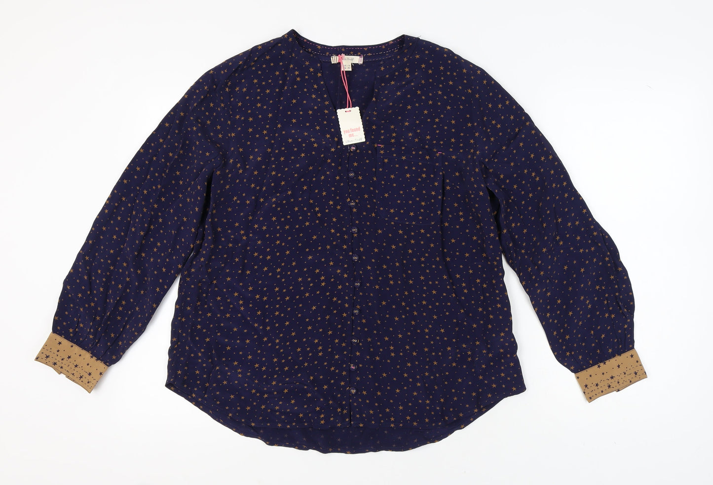 White Stuff Women's Blue Star Blouse UK 14
