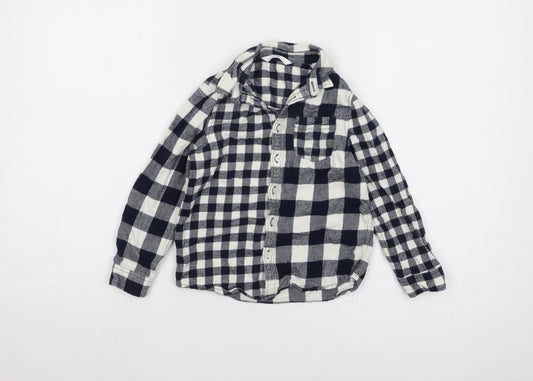 Marks and Spencer Boys Black & White Check Shirt 5-6 Years