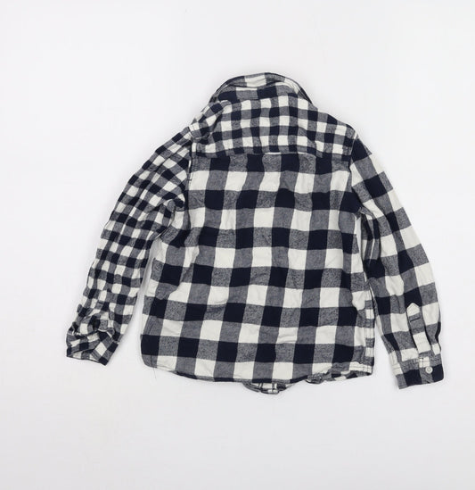 Marks and Spencer Boys Black & White Check Shirt 5-6 Years