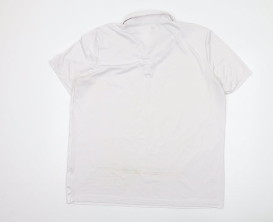 Adidas Men's White 2XL Polo Shirt Short Sleeve
