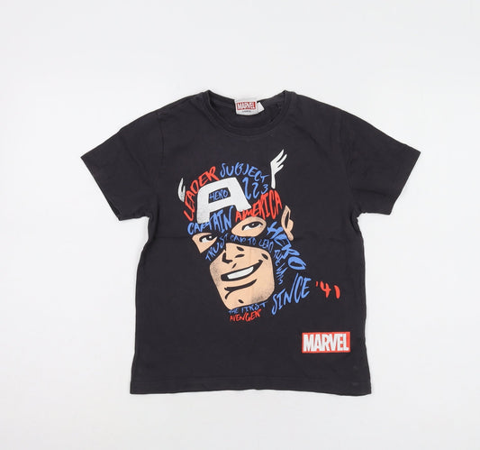 Marvel Black Captain America Boys T-Shirt 7-8 Years