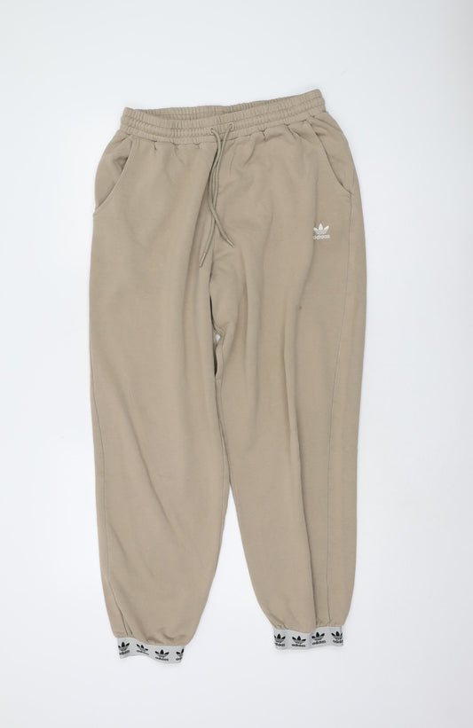 Adidas Women Beige Jogger Trousers Size 14